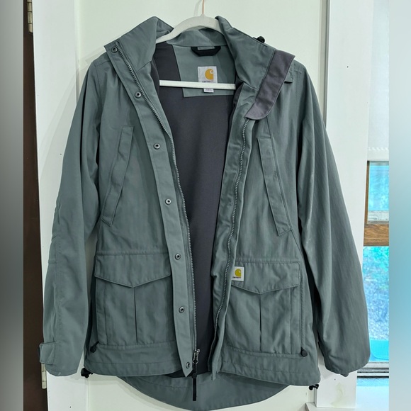 RARE Carhartt Storm Defender Relaxed Fit Lightweight Jacket Coat Balsam Green - Picture 4 of 9